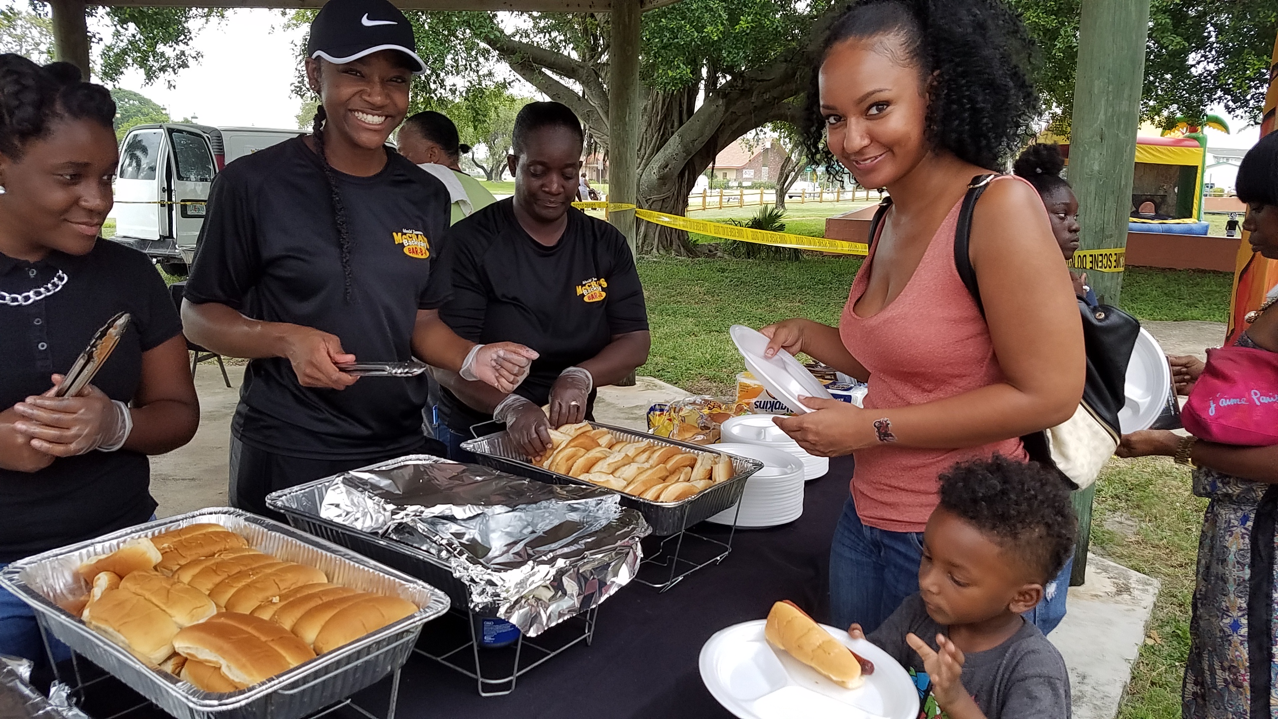 Free food and smiles courtesy of McCray's Backyard BBQ.